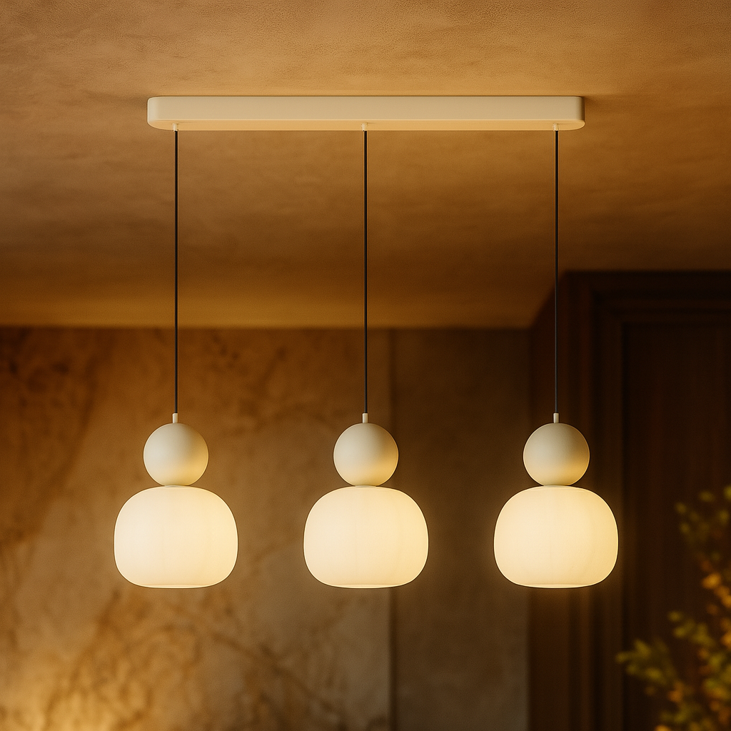 Elegante Art Deco hanglamp van metaal en PMMA met modulaire lampenkappen voor een modern interieur – verfijnd en duurzaam design