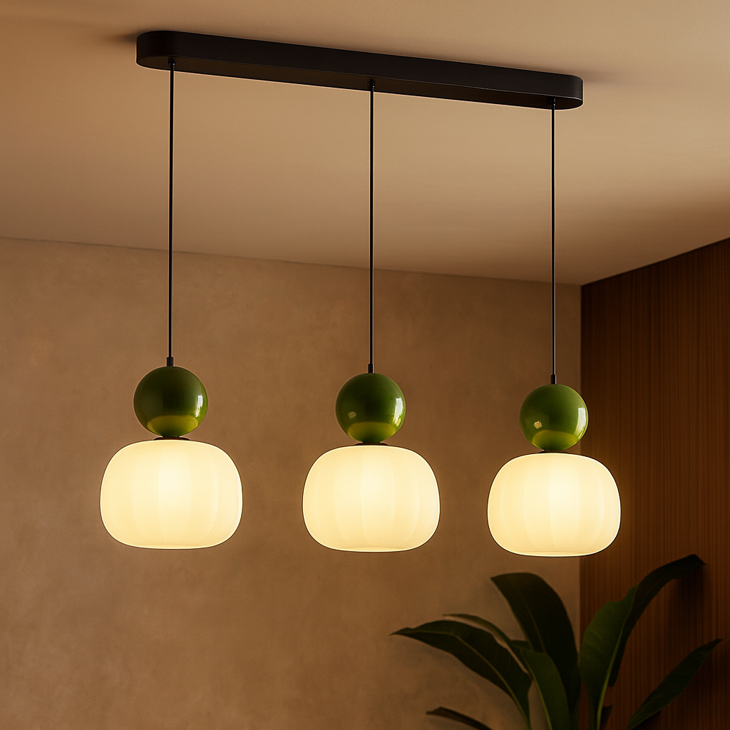 Elegante Art Deco hanglamp van metaal en PMMA met modulaire lampenkappen voor een modern interieur – verfijnd en duurzaam design