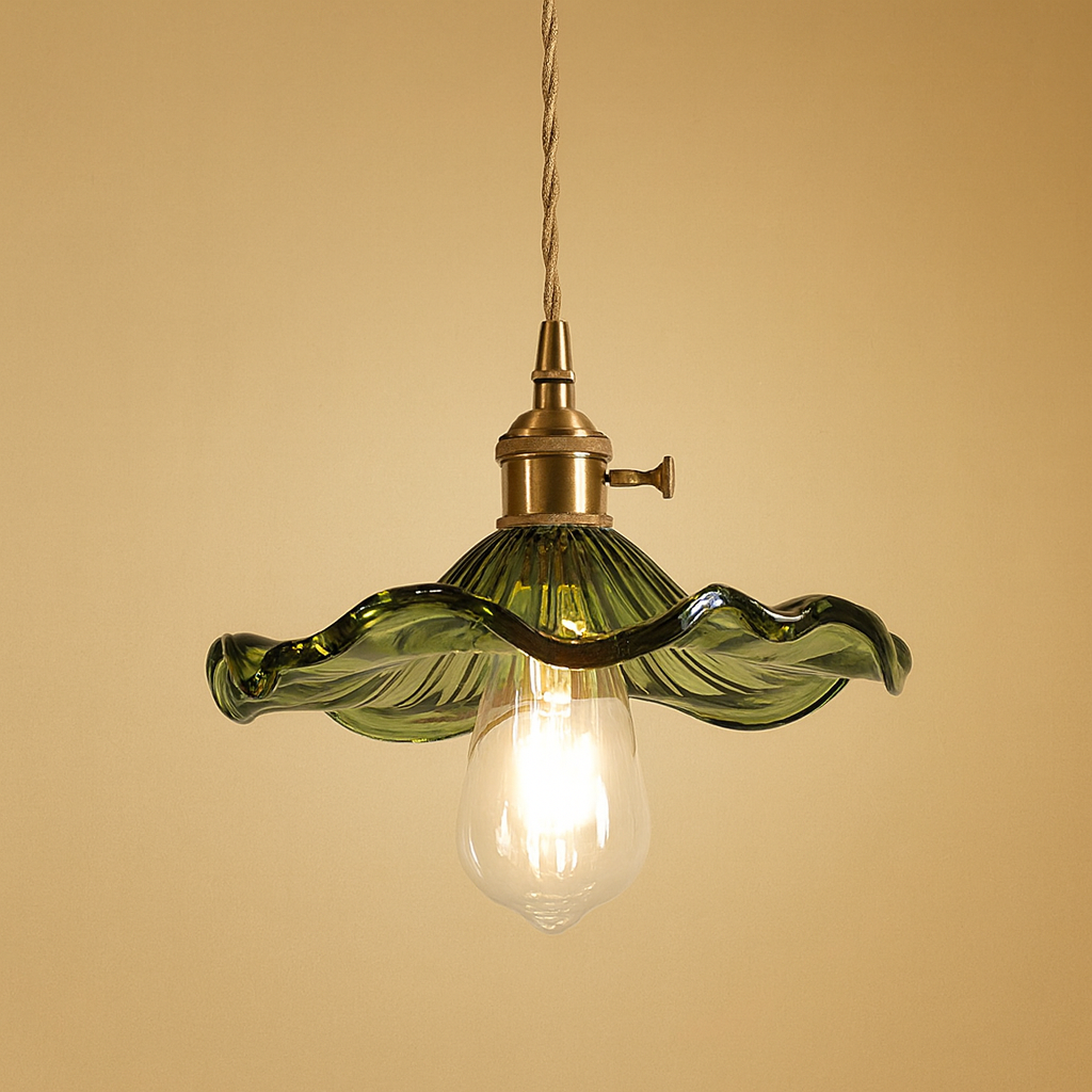 Dimbare glazen hanglamp HibiscusBloom – elegante lamp met verstelbare lengte voor een verfijnd interieur