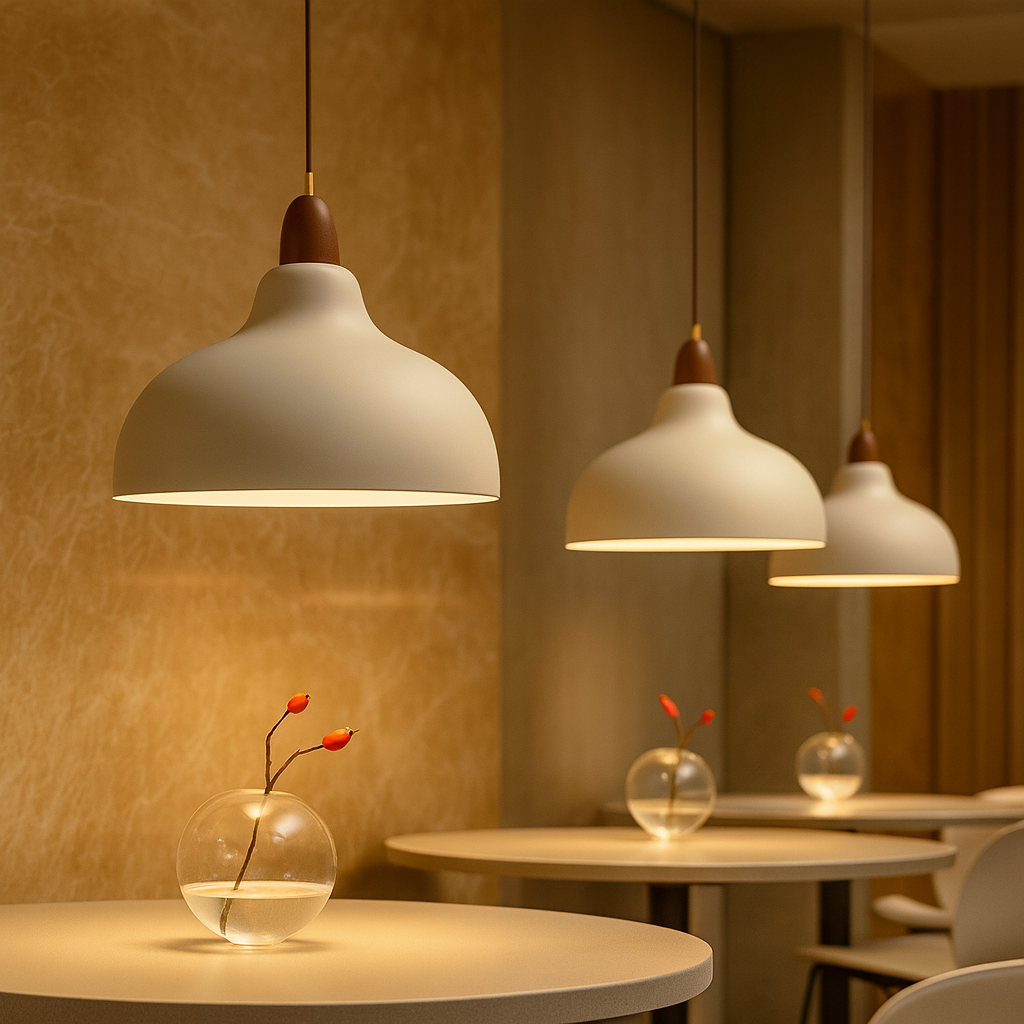 Scandinavische hanglamp van hout en metaal – Minimalistische, verstelbare lamp voor keuken en woonkamer, 35 cm, wit of zwart